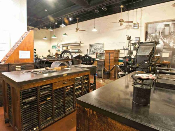 The print shop exhibit at the Baltimore Museum of Industry